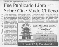 Fue publicado libro sobre cine mudo chileno  [artículo].