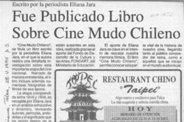 Fue publicado libro sobre cine mudo chileno  [artículo].