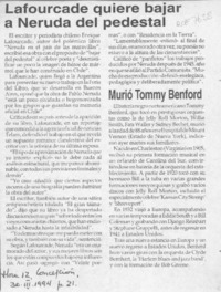 Lafourcade quiere bajar a Neruda del pedestal  [artículo].