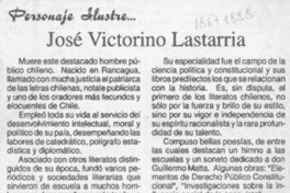 José Victorino Lastarria  [artículo].