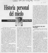 Historia personal del miedo  [artículo] Rodrigo Pinto.