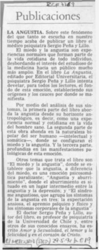 La Angustia  [artículo].