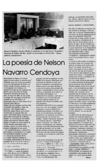 La poesía de Nelson Navarro Cendoya