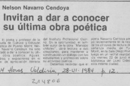 Invitan a dar a conocer su última obra poética