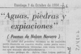 "Aguas, piedras y expiaciones"