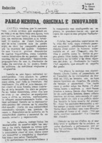 Pablo Neruda, original e innovador