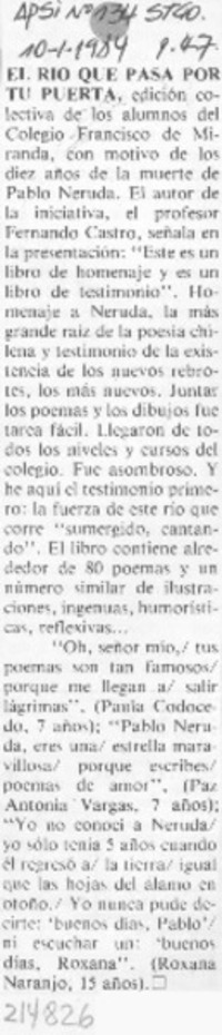 El Río que pasa por tu puerta