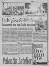 La Región del Maule recuperará a su más ilustre pensdador  [artículo].