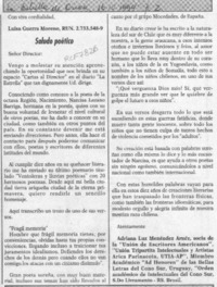 Saludo poético  [artículo] Adriana Luz Menéndez Arnéz.