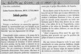 Saludo poético  [artículo] Adriana Luz Menéndez Arnéz.