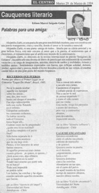 Palabras para una amiga  [artículo] Edison marcel Salgado Galaz.