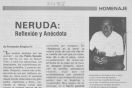 Neruda, reflexión y anécdota