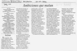 Ambiciones que matan  [artículo] Hans Ehrmann.