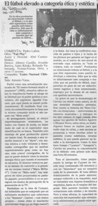 El fútbol elevado a categoría ética y estética  [artículo] Pedro Labra.
