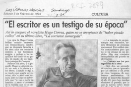 "El escritor es un testigo de su época"  [artículo] Waldo Guzmán.