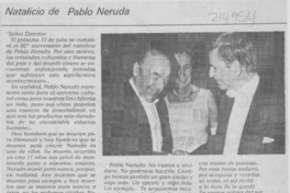 Natalicio de Pablo Neruda