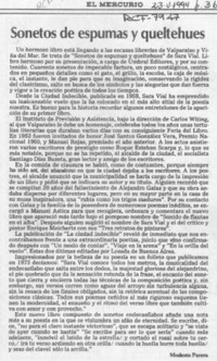 Sonetos de espumas y queltehues  [artículo] Modesto Parera.