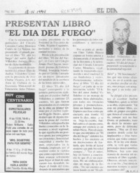 Presentan libro "El día del fuego"  [artículo] K. L. G.