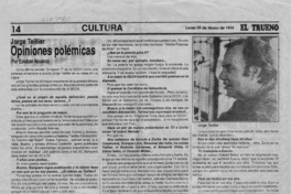 Opiniones polémicas  [artículo] Esteban Navarro.