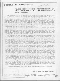 "Los dominios perdidos" y "El molino y la higuera", Jorge Teillier  [artículo] maría Luz Moraga.