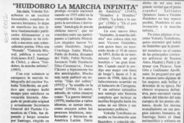 Huidobro, la marcha infinita"