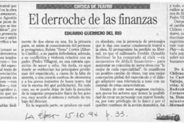 El derroche de las finanzas  [artículo] Eduardo Guerrero del Río.