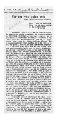 Por ser vos quien sois  [artículo] Juan Carlos González Colville.