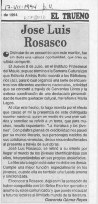 José Luis Rosasco  [artículo] Gioconda Gómez Reyes.
