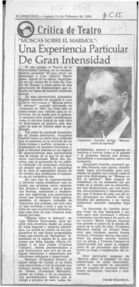 Una experiencia particular de gran intensidad  [artículo] Carola Oyarzún L.