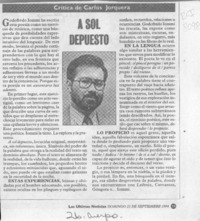 A sol depuesto  [artículo] Carlos Jorquera.