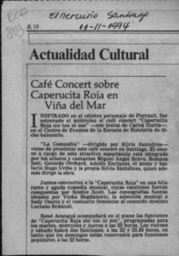 Café Concert sobre Caperucita Roja en Viña del Mar  [artículo].