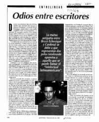 Odio entre escritores  [artículo] Gonzalo Contreras.
