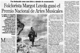 Folclorista Margot Loyola ganó el Premio Nacional de Artes Musicales