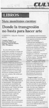 Donde la trangresión no basta pra hacer arte  [artículo] Eduardo Guerrero del Río.
