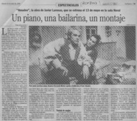 Un piano, una bailarina, un montaje  [artículo] Yael Zaliasnik.