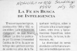La fe en busca de inteligencia  [artículo].
