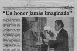 "Un Honor jamás imaginado"  [artículo].