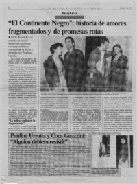 "El Continente negro", historia de amores fragmentados y de promesas rotas  [artículo] Javier Ibacache.