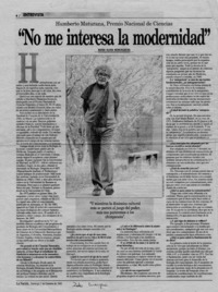 "No me interesa la modernidad"