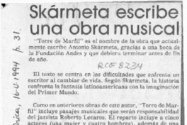 Skármeta escribe una obra musical  [artículo].