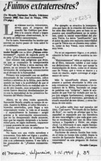 Fuimos extraterrestres?  [artículo] Osvaldo Campos.