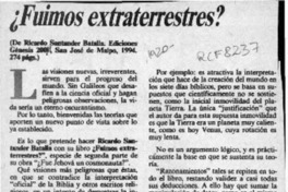 Fuimos extraterrestres?  [artículo] Osvaldo Campos.