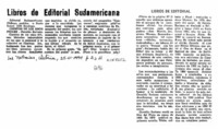 Libros de Editorial Sudamericana  [artículo].
