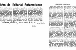 Libros de Editorial Sudamericana  [artículo].