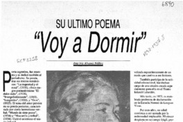 Su último poema "Voy a dormir"  [artículo] Ana Iris Alvarez Núñez.