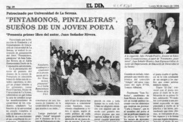 "Pintamonos, pintaletras", sueños de un joven poeta  [artículo] K. L. G.