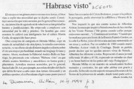 "Habráse visto"  [artículo] Alberto Arraño.