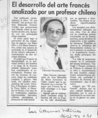El Desarrollo del arte francés analizado por profesor chileno  [artículo].