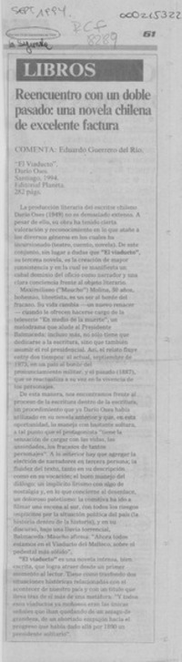 Reencuentro con un doble pasado, una novela chilena de excelente factura