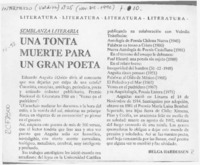 Una tonta muerte para un gran poeta  [artículo] Helga Hardessen.